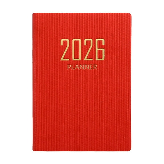 2026 Weekly Monthly Planner,Pocket Academic Professional Organizer,Daily Plan Notebook with Travel Diary Function,Business Scheduling Calendar,1 PC,Red