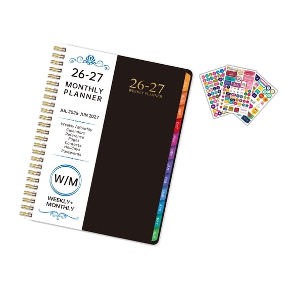 2026 Weekly Monthly Planner Twin Wire Binding Academic Planner From Jan to Dec For Daily Scheduling 6.5x8.5Inch