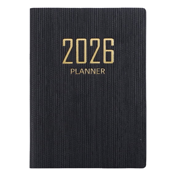 2026 Weekly Monthly Pocket Planner, A6 Mini Daily Agenda Book with Faux Leather Hardcover, Small Schedule Organizer Calendar Planner, 6.8" x 3.77" Weekly Notebook, 1Pc, Multicolor(Black,6.8x3.7")