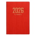 thumbnail image 1 of 2026 Weekly Monthly Pocket Planner, A6 Mini Daily Agenda Book with Faux Leather Hardcover, Small Schedule Organizer Calendar Planner, 6.8" x 3.77" Weekly Notebook, 1Pc, Multicolor(Red,6.8x3.7"), 1 of 9