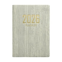 2026 Weekly Monthly Pocket Planner, A7 Mini Daily Agenda Book with Faux Leather Hardcover, Ink-Proof Paper, Small Schedule Organizer with Calendar Tabs, Beige, Planner