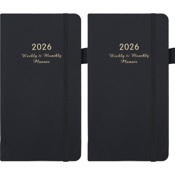 2026 Weekly Planner - 2026 Planner with Pen Holder, Jan 2026 - Dec 2026, 3.86" x 7.09" Weekly Planner/Calendar,Perfect for School Office Home Planning(2 pcs)