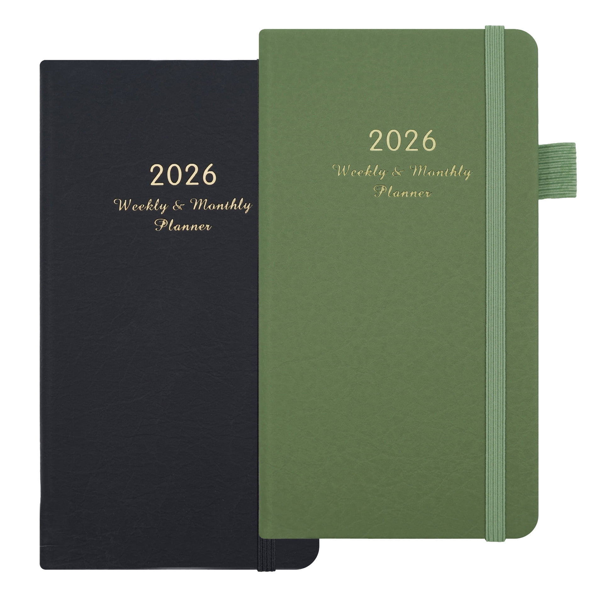 2026 Weekly Planner - 2026 Planner with Pen Holder, Jan 2026 - Dec 2026, 3.86" x 7.09" Weekly Planner/Calendar,Perfect for School Office Home Planning（2 pcs）