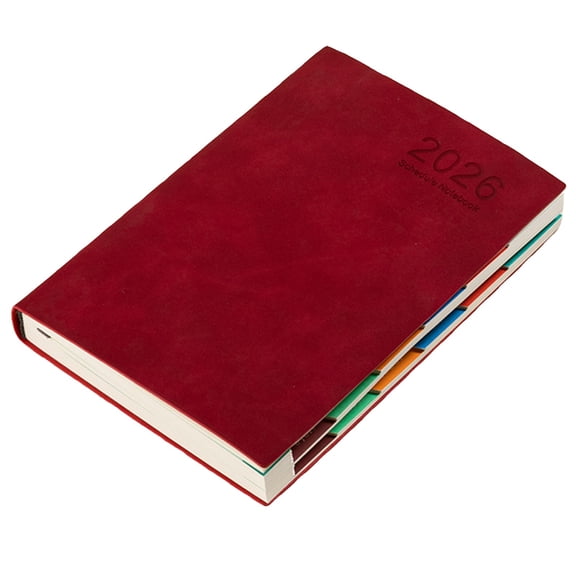2026 Weekly Planner A5 Red – Pu Leather Cover Calendar with Monthly and Weekly Layout, Habit Tracker, Schedule Organizer for Work Personal Life, 21 X 15 cm, Yearly Planning Journal, By TINGXIN