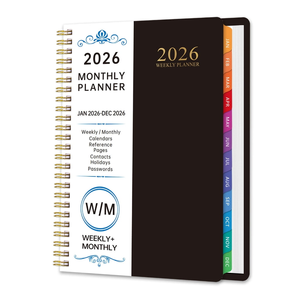 2026 Weekly Planner From Jan to Dec Twin Wire Binding Academic Planner