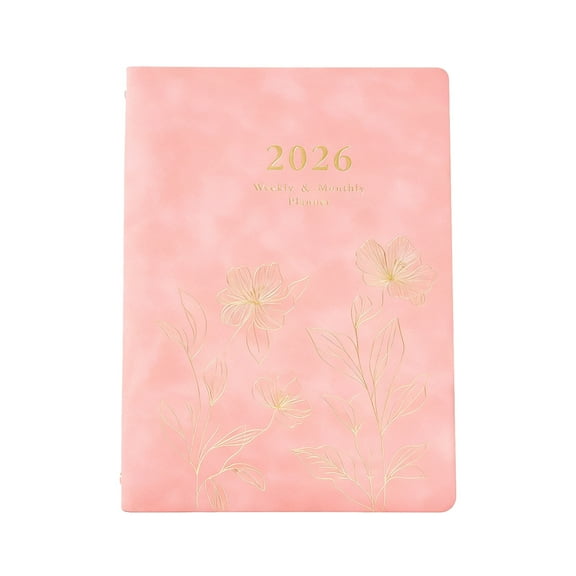 2026 Weekly Planner Refillable 6 Rings Leather Binder Journal Notebook Weekly Monthly Academic Planner with Dated Pages