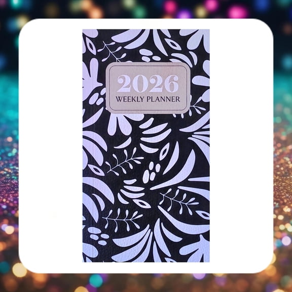 2026 Weekly Pocket-Sized Planner Agenda - Checkbook Sized - Assorted Patterns