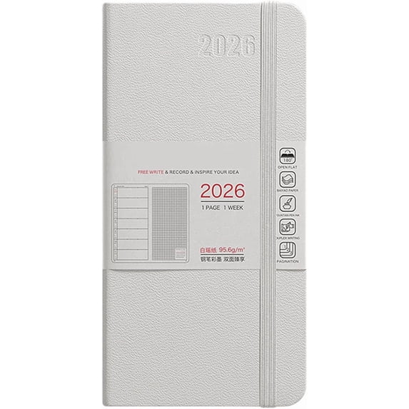 2026 Weekly and Monthly Planner, Hardcover Yearly Productivity Journal, for Office Business Planning Personal Scheduling, 7.36 x 3.7 Inch Organizer