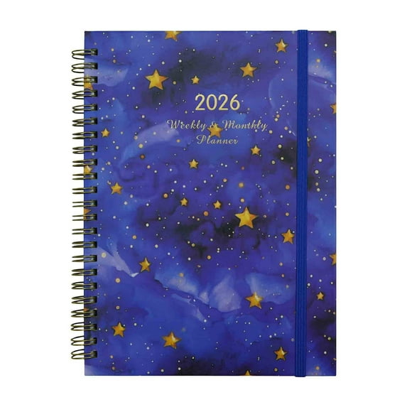 2026 Weekly and Monthly Planner with Pockets, Goal-Setting Pages, Efficient Time Management, Portable Hardcover for Daily Planning and Organization