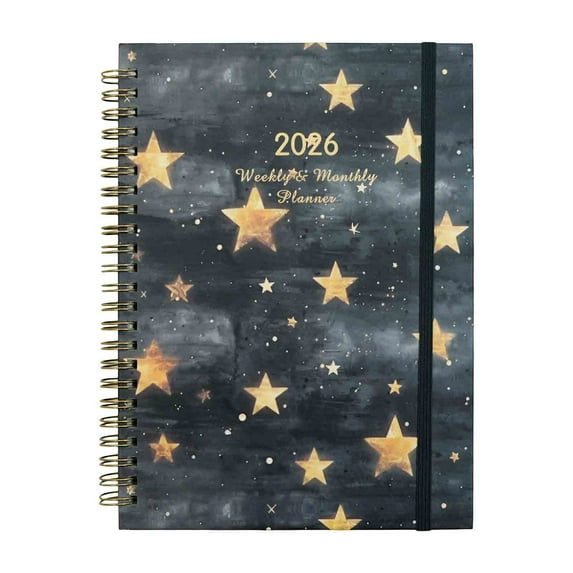 2026 Weekly and Monthly Planner with Pockets, Goal-Setting Pages, Efficient Time Management, Portable Hardcover for Daily Planning and Organization