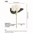 thumbnail image 1 of 2026 White Artificial Hydrangea Bouquet – Large Fake Flower with Wire Stem for Home, Wedding & Allergy-Free Decor (Plastic), 1 of 8