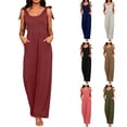 thumbnail image 1 of 2026 Wide Leg Jumpsuits for Women, Comfortable Overalls Wide Leg Cargo Pant Romper Fashion Summer Work Vacation Playsuits Army Green L, 1 of 6