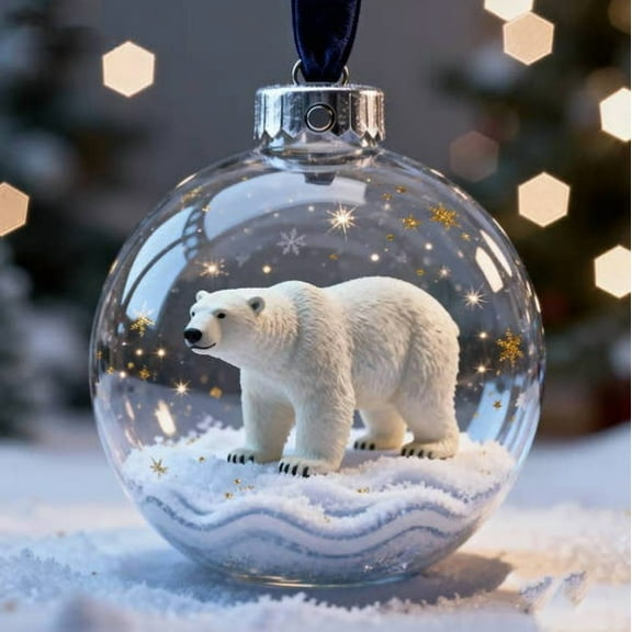 2026 Wildlife Wonders Collection Crystal Glass Ornament, 2.75in Handcrafted Vivid 3D Animal Christmas Decoration, Luxury Winter Holiday Tree Décor & Gifts, Sparkling Star Accents(Bear)