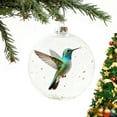 thumbnail image 1 of 2026 Wildlife Wonders Collection Crystal Glass Ornament, 3D Animal Ball,Playful Tree Decor with Sparkling Star Accents, Luxury Winter Holiday Gift & Home Decoration(Hummingbird), 1 of 9