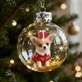 thumbnail image 1 of 2026 Wildlife Wonders Collection Crystal Glass Ornament,Christmas Dog Snow Ornaments,Vivid 3D Animal Christmas Decoration,Clear Plastic Xmas Balls, Winter Tree Decor Sparkling Star Accents, 1 of 5