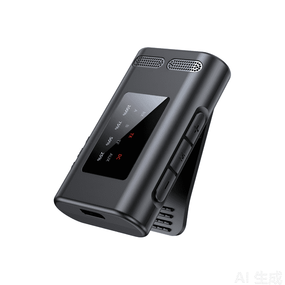 2026 Wireless 6.0 Audio Transmitter Receiver, 2-in-1 Low Latency Bluetooth Adapter with Dual Microphone, TF Card Playback, Back Clip Design, 10M Range for Car TV Headphones