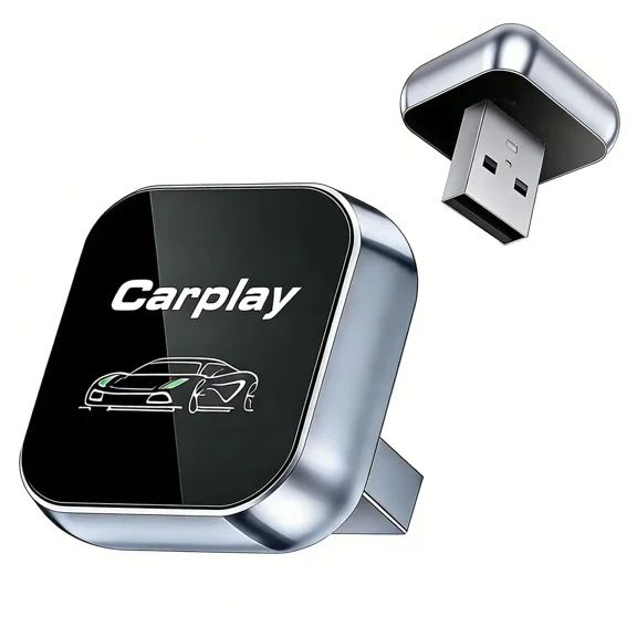 2026 Upgraded 2-in-1 Wireless CarPlay Adapter for iPhone & Android, Plug and Play, Fast Auto-Connect, Realtek 8730E Chip Stable & No Latency, Mini Wired to Wireless Adapter with USB-A/Type-C Port