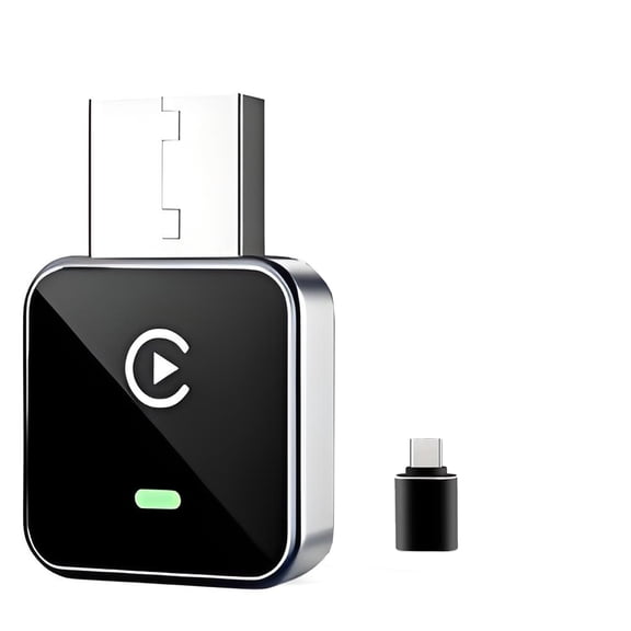2026 Upgraded Wireless CarPlay Adapter for Apple iPhone, Plug and Play, Fast Auto-Connect, Realtek 8730E Chip Stable & No Latency, Mini Wired to Wireless Adapter with USB-A/Type-C Port Gray-CM101