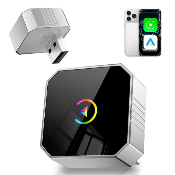 2026 Wireless CarPlay Adapter for iPhone, 2-in-1 Plug and Play Dongle Converts Wired to Wireless CarPlay & Android Auto, Fast Auto-Connect with Zero Latency, CarPlay Wireless Box