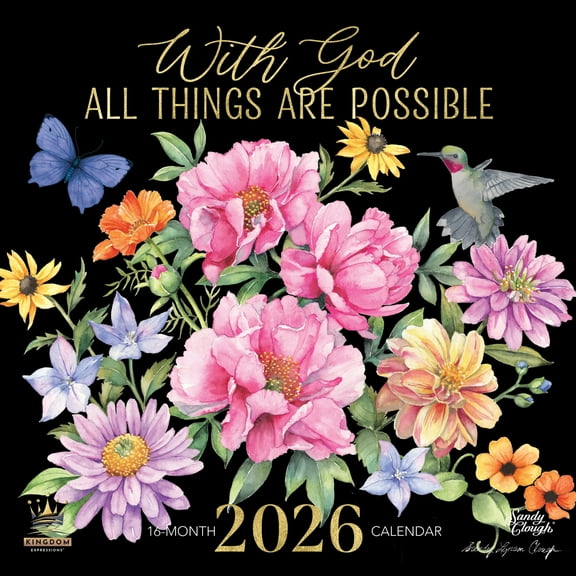 African American Expressions 2026 Wall Calendars - Monthly Calendars Celebrating Black Culture & History - 12x12 Hanging Calendar - 16 Months (With God all Things are Possible)