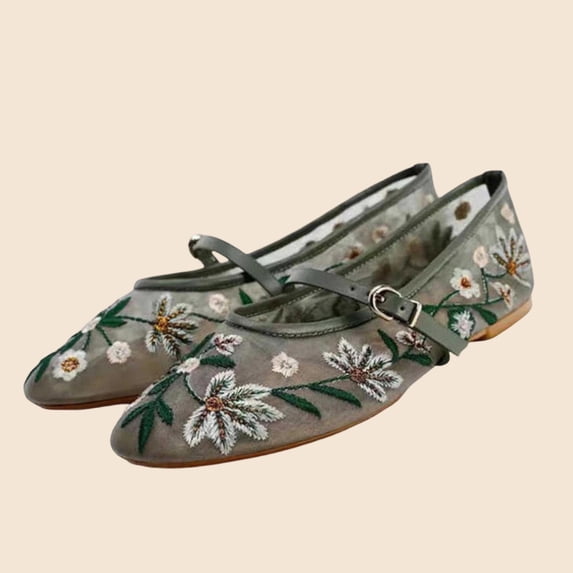 2026 Women Casual Loafers Vintage Low Cut Trendy Lazy Style Solid Color Slip On Lightweight Cushioned Orthopedic Arch Support Wide Toe Box Comfortable Walking Daily Flat Shoes Green 37