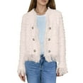thumbnail image 1 of 2026 Women Essentials Jacket Elegant Fringe Trim Double Cropped Tassel Lightweight Jackets White, 1 of 5