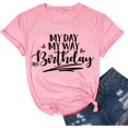 thumbnail image 1 of 2026 Women T-Shirts T Graphic Clothes Summer Short Sleeve Workout Pink M, 1 of 2