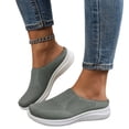 thumbnail image 1 of 2026 Women's Breathable Knit Slip-On Walking Shoes, Comfortable Backless Mules Sneakers, Lightweight Orthopedic Casual Loafers with Arch Support for Summer Daily Wear,Green#41, 1 of 6