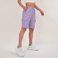 thumbnail image 1 of 2026 Women's Cargo Shorts Lightweight High Waisted Knee Length Bermuda Shorts with Pockets Light Purple XL, 1 of 7