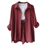 2026 Women's Casual Long Sleeve Shirt, Side Slits Pocket Design ...