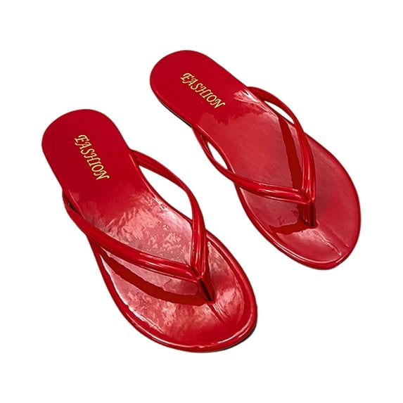 2026 Women's Flip Flops Comfortable Arch Support Summer Beach Walking Thong Cushion Sandals Ladies Outdoor Vacation Essentials Slide Shoes(Red,6)