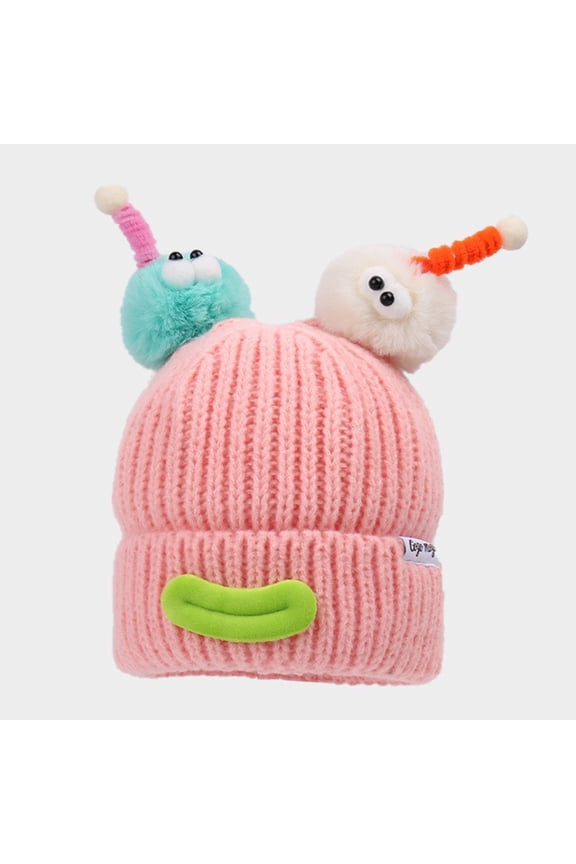 2026 Women's Hat , Funny Monster Cartoon Sausage Mouth Wool Hat Knitted Ear Protectioned Hat Winter Warm Gifts