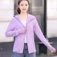 thumbnail image 1 of Women's UPF 50+ Sun Protection Hoodie Jacket Lightweight Long Sleeve Sun Shirt for Women with Pocket Hiking Outdoor Breathable And UV-Protective Lavender M, 1 of 6