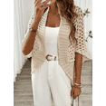 thumbnail image 1 of 2026 Womens Knitted Cardigan Loose Lightweight Summer Sweater Spring Casual Clothes Apricot L, 1 of 5
