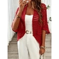 thumbnail image 1 of 2026 Womens Knitted Cardigan Loose Lightweight Summer Sweater Spring Casual Clothes Red S, 1 of 5