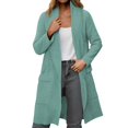 thumbnail image 1 of 2026 Womens Long Cardigan Sweaters Open Front Oversized Slouchy Knit Fall Trendy Coatigan Jackets(Green), 1 of 5