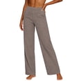 thumbnail image 1 of 2026 Womens Plus Size Pants With Pocket Linen High Waisted Casual Pockets Long Pants, 1 of 7