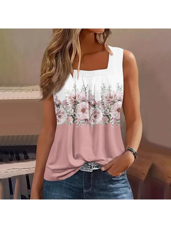 2026 Womens Summer Tank Tops Ladies Sleeveless Shirts Loose Fit Casual Blouse