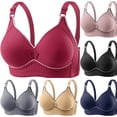 thumbnail image 1 of 2026 Womens Wireless Bras Seamless No Underwire Front Closure Bra Full Coverage with Adjustable Straps Beige, Size 38, 1 of 3