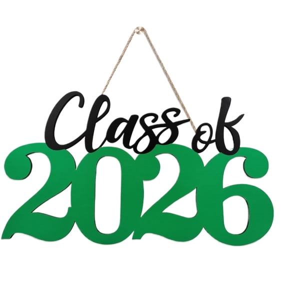 2026 Wooden Graduation Signs Class of 2026 Commemorative Plaque for Party Decorations, Graduation Photo Booth Props, Senior Year Keepsake Gift, Wall Hanging Decor for Home School, Green