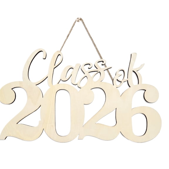 2026 Wooden Graduation Signs Class of 2026 Commemorative Plaque for Party Decorations, Graduation Photo Booth Props, Senior Year Keepsake Gift, Wall Hanging Decor for Home School, Beige