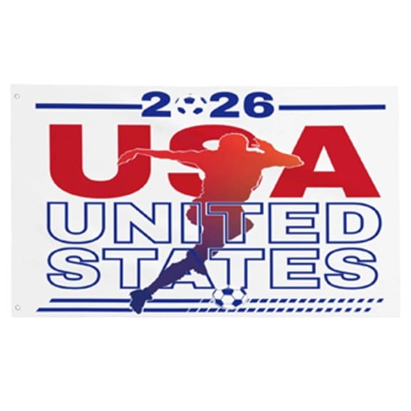 2026 World- Cup 3x5 Ft Outdoor Flag - Triple Emblem USA Canada Mexico Polyester Banner Outdoor Decor Flag,Usa 2026 World Cup Flag,Fan Cheer Banner for Tailgates, Watch Parties & Patriotic Fan Gifts