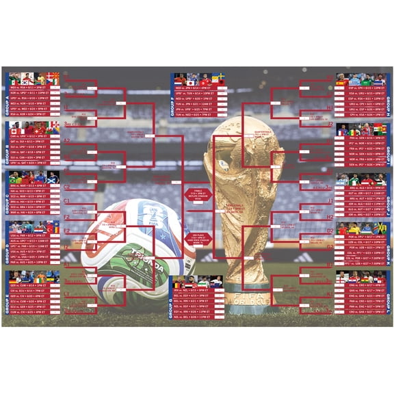 2026 World Cup Bracket  Full Match Schedule & Fill-In Bracket | 40 x 27 Premium Soccer Poster