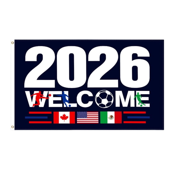 2026 World Cup Flag USA Canada Mexico Host Country Soccer Banner