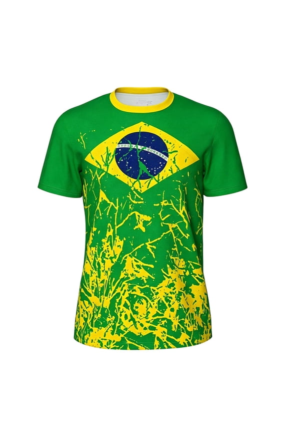 2026 World Cup Inspired Athletic Tee, Green Base Splatter Design Fan