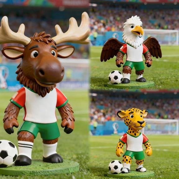 2026 World Cup Mascot Statue, Resin Desktop Decoration Figurine - Soccer Sports Fan Gift for Home, Office, Shelf Display