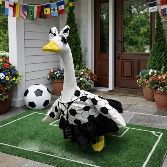 2026 World Cup Porch Goose Outfit, Soccer Fan Party Set, Yard Statue Clothes Decor, Garden Goose Clothing, Soccer Tournament Tailgate Essentials, Game Day Goose Skirt and Whistle Apparel,A