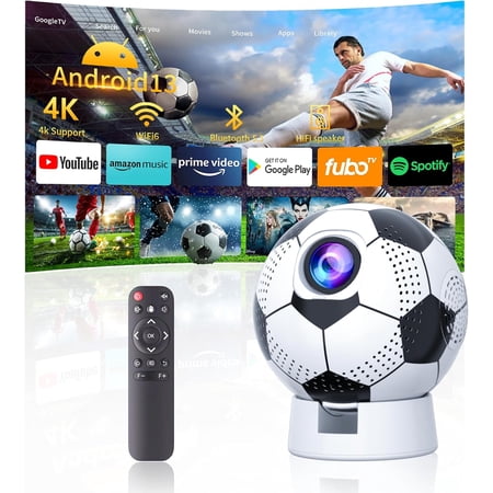 2026 World Cup Projector, Mini Projector with WiFi and Bluetooth, Portable Projector for Home Theater Use, Support 4K 1080P for Outdoor Projector/Movie Projector , Compatible with iOS/Android/Laptop