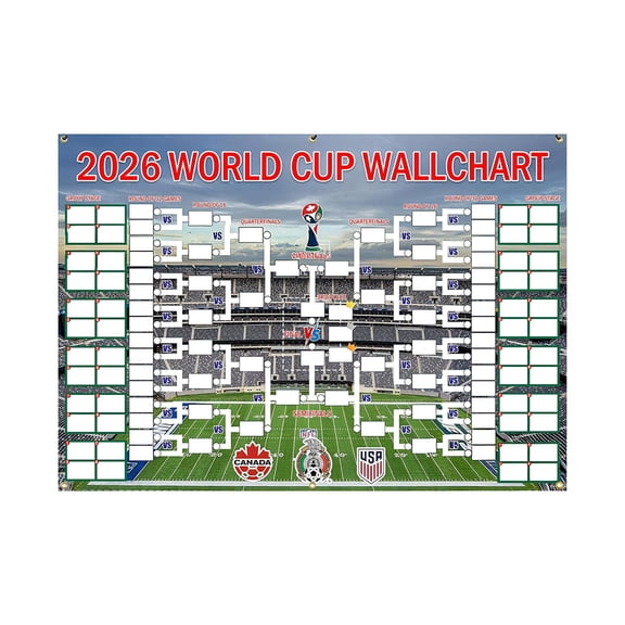 2026 World Cup Schedule Poster & Final Round 48-Team Collection Showcase, 2-in-1 Functional Poster, 35.4×23.6 inch World Cup Matches Fixtures, Great Gifts for Soccer Fans