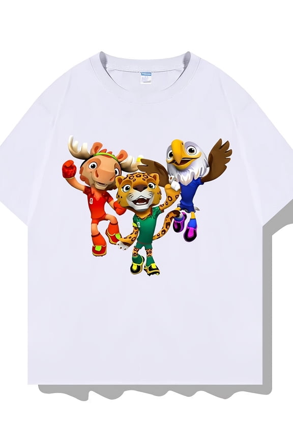 2026 World Cup Three Mascots Cheerful Pose Licensed T Shirt